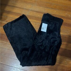 Forever 21 Black Wide Leg faux fur Pants